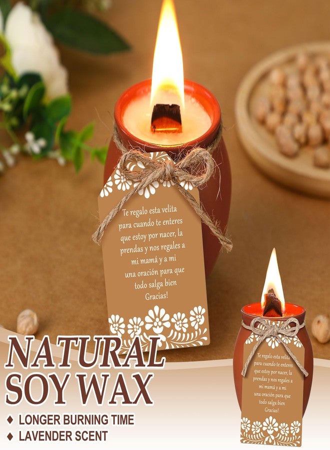 Conelist 12 Set 12 Set Cielito Lindo Party Decorations Baby Shower Candles Terracotta Mexican Recuerdos DIY Jar Candles with Gift Tags and Rope for Birthday Cinco De Mayo Fiesta (Brown) - Image 3